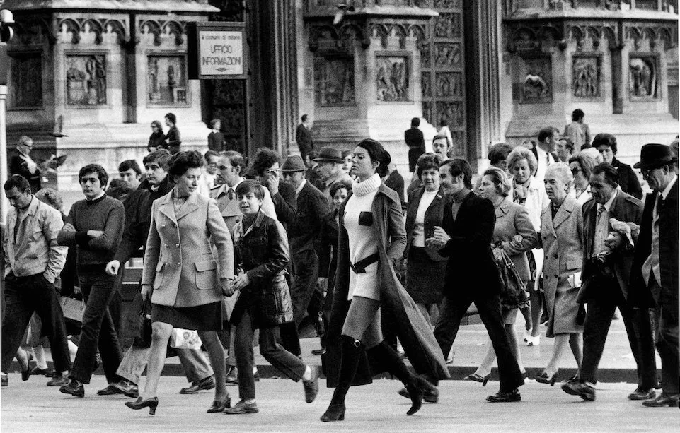 Vintage photo: an Italian street in the 1960s